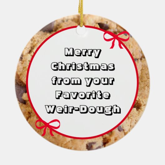 Funny Peanut Butter Cookie Pun Kerstmis Keramisch Ornament (Achterkant)