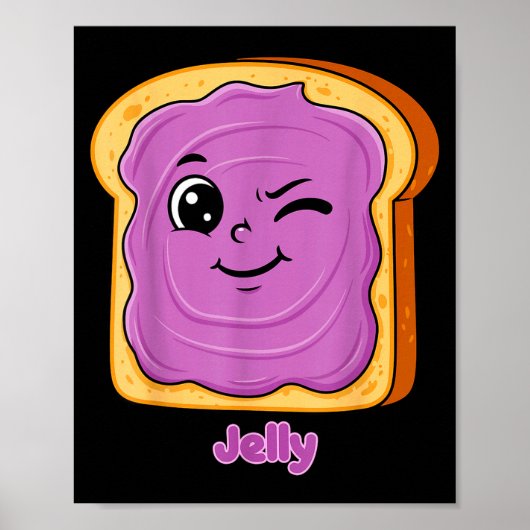 Funny Peanut Butter-jelly Friends Cute Food Matchi Poster (Voorkant)