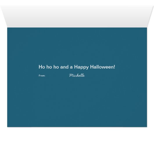 Funny Peanuts pomkin reinherder Halloween-kaart (Binenzijde Horizontaal (Onderkant))