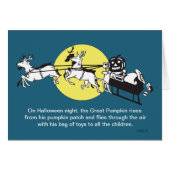 Funny Peanuts pomkin reinherder Halloween-kaart (Voorkant Horizontaal)