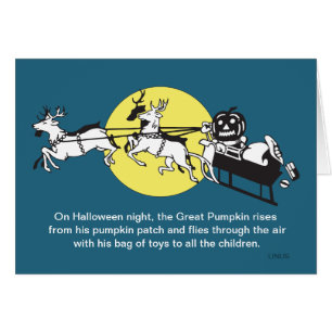 Funny Peanuts pomkin reinherder Halloween-kaart