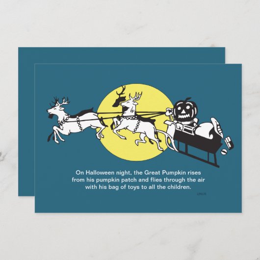 Funny Peanuts pumpkin Halloween party uitnodiginge Kaart (Voorkant / Achterkant)
