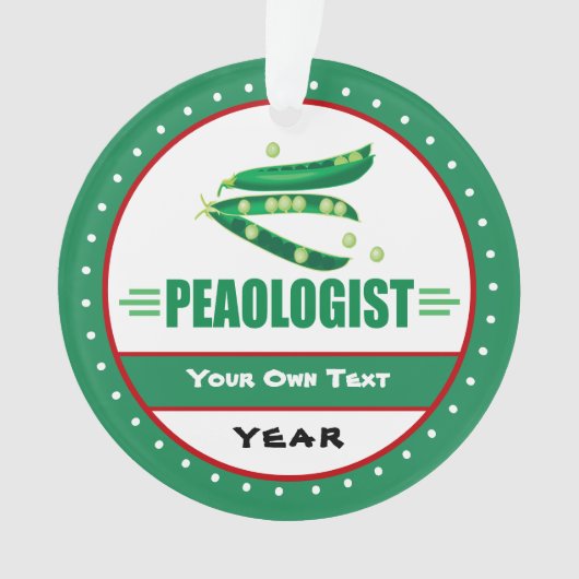 Funny Peaoloog - Ik hou van erwten Ornament (voorkant)