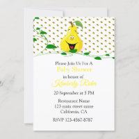 Funny Pear Baby shower Uitnodiging