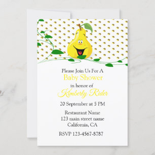 Funny Pear Baby shower Uitnodiging