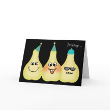 Funny Pear Birthday Pun Hipster Voeg een naam toe