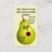 Funny Pear Grower Adverteren Visitekaartje (Achterkant)