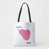 Funny Pear Pun – “From: Pear” Pop Art Fruit Canva Tote Bag (Voorkant)
