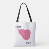 Funny Pear Pun – “From: Pear” Pop Art Fruit Canva Tote Bag (Achterkant)