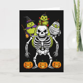 Funny Pear Skeleton Mummy Witch Halloween Kids Men Kaart (Voorkant)