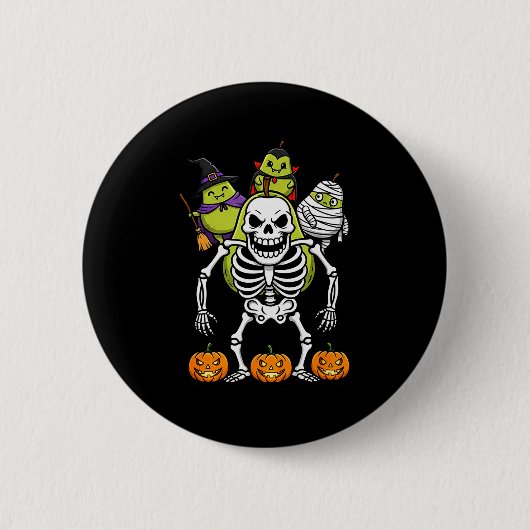 Funny Pear Skeleton Mummy Witch Halloween Kids Men Ronde Button 5,7 Cm (Voorkant)