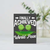 Funny Peas Pun World Peace Veggie Humor Briefkaart (Staand voorkant)