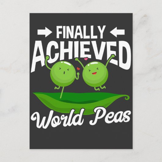 Funny Peas Pun World Peace Veggie Humor Briefkaart (Voorkant)