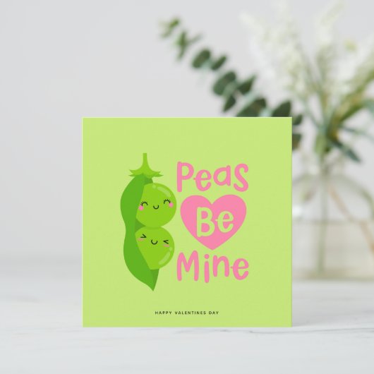 Funny Peas Valentijnsdag Romantic Kaart (Staand voorkant)