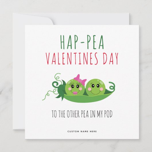 Funny Peas Valentijnsdag Romantic Kaart (Voorkant)