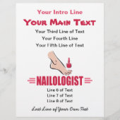 Funny Pedicure Manicure Salon Adverteren Flyer (Voorkant)