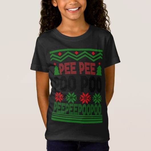 Funny Pee Poo Poo Ugly KerstSweater Sweat T-shirt (Voorkant)
