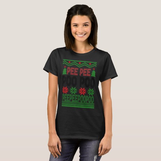 Funny Pee Poo Poo Ugly KerstSweater Sweat T-shirt (Voorkant volledig)