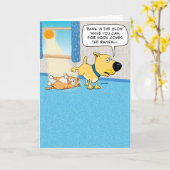 Funny Peeing Dog Birthday Card Kaart (Gele Bloem)