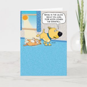 Funny Peeing Dog Birthday Card Kaart