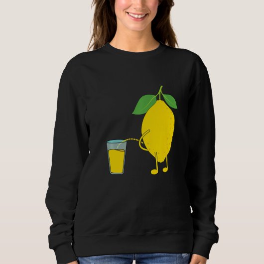 Funny Peeing Lemon Lemon Juice Pee Humor Happ Trui (Voorkant)