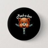 Funny - Peek-a-boo - Bear Ronde Button 5,7 Cm (Voorkant)