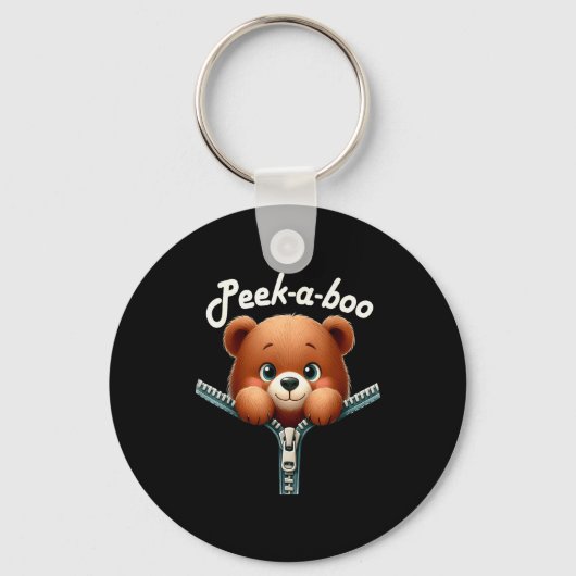 Funny - Peek-a-boo - Bear  Sleutelhanger (Voorkant)