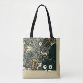 Funny Peeking Cat stijl Art Nouveau Tote Bag (Voorkant)