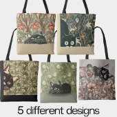 Funny Peeking Cat stijl Art Nouveau Tote Bag