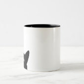 Funny Peeking Cat Tweekleurige Koffiemok (Center)