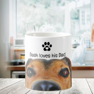  Funny Peeking Dog Photo & Personalized Name  Koffiemok