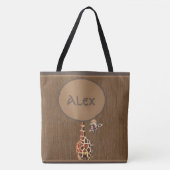 Funny Peeking Giraffe Monogram Tas (Voorkant)