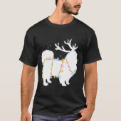 Funny Pekingese Dog Tree Christmas Lights Xmas Paj T-shirt (Voorkant)