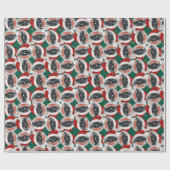 Funny Pekingese kerstpatroon Cadeaupapier (Vlak)