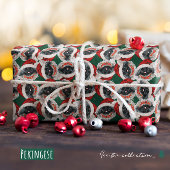 Funny Pekingese kerstpatroon Cadeaupapier