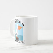 Funny Pelican not Pel I Cant Zee Bird Motto Koffiemok (Voorkant links)