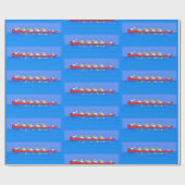 Funny pelican rowing team cartoon illustratie cadeaupapier (Vlak)