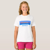 Funny pelican rowing team cartoon illustratie t-shirt (Voorkant volledig)