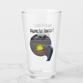 Funny Pelican Tennis Player, Beer Glass Glas (Achterkant)