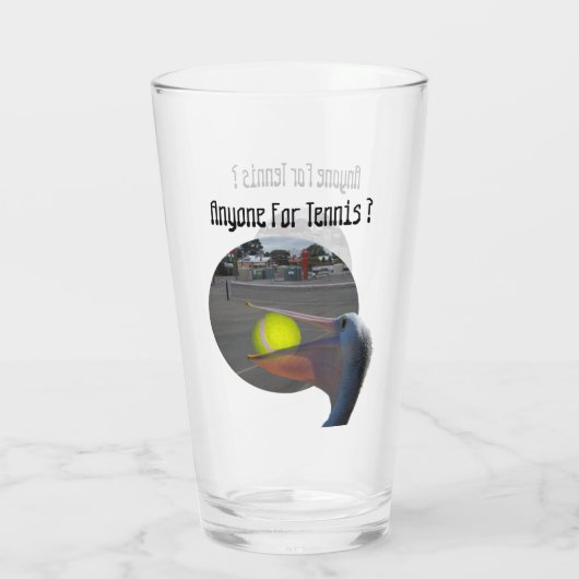 Funny Pelican Tennis Player, Beer Glass Glas (Achterkant)