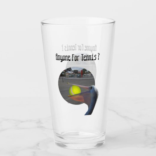 Funny Pelican Tennis Player, Beer Glass Glas (Voorkant)