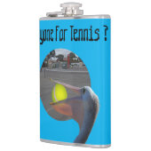 Funny Pelican Tennis Player, Hip Flask Heupfles (Links)