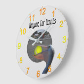 Funny Pelican Tennis Player, Wall Clock Grote Klok (Hoek)