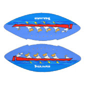 Funny pelicans rowing cartoon illustratie american football (Panelen)