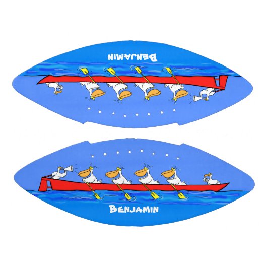 Funny pelicans rowing cartoon illustratie american football (Panelen)