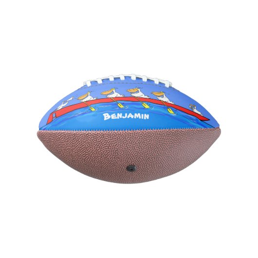Funny pelicans rowing cartoon illustratie american football (Gedraaid 270)