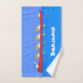 Funny pelicans rowing cartoon illustratie bad handdoek (Handdoek)