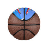 Funny pelicans rowing cartoon illustratie basketbal (Rechts)