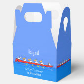 Funny pelicans rowing cartoon illustratie bedankdoosjes (Geopend)