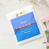 Funny pelicans rowing cartoon illustratie bedankzakje (Gezegeld)